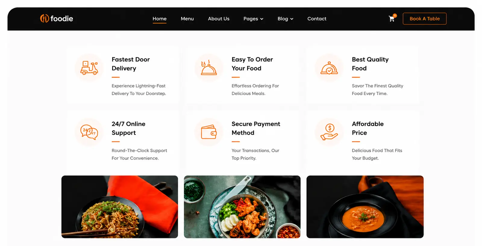 restaurant website template with live preview