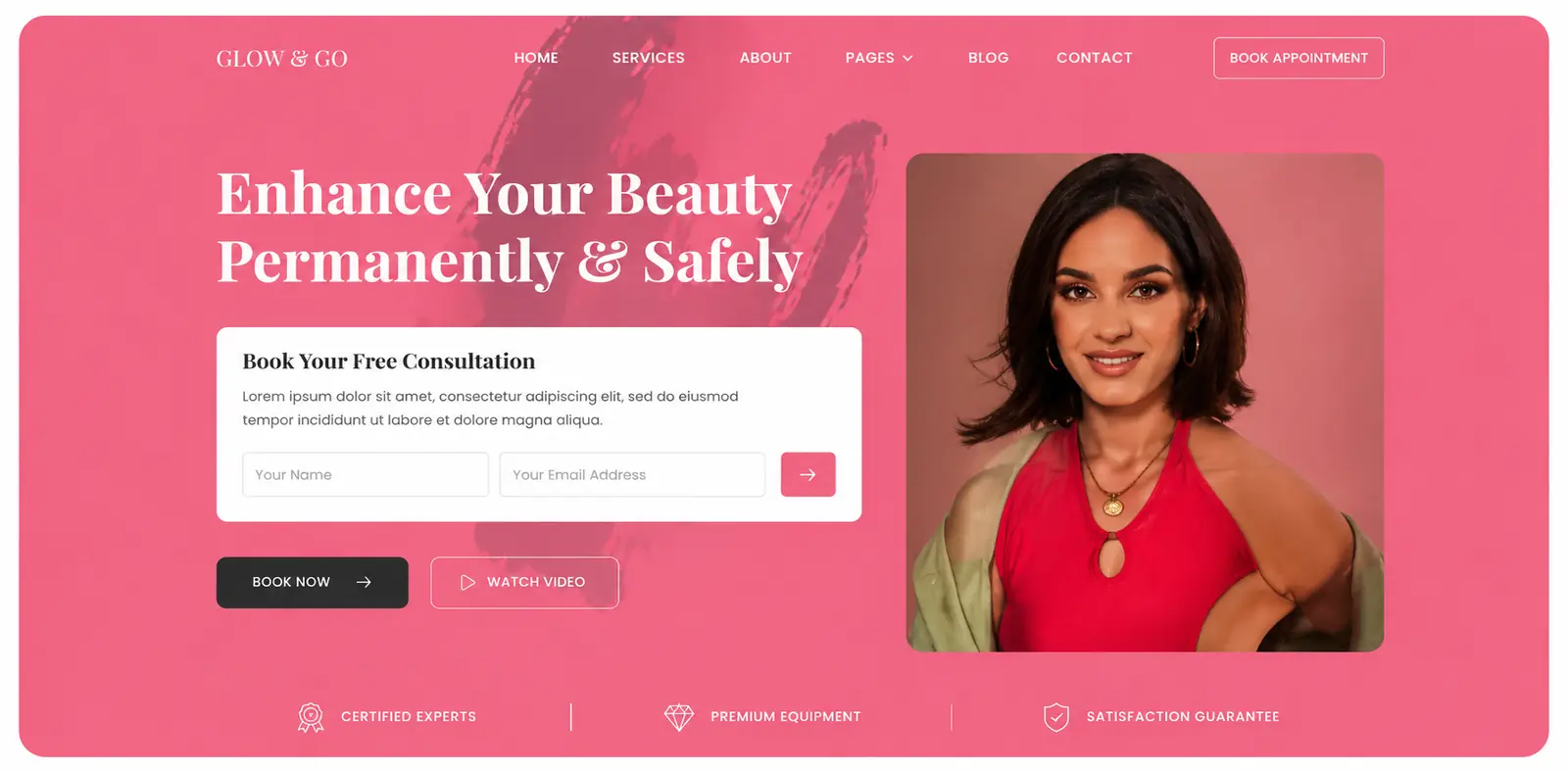 salon landing page website template